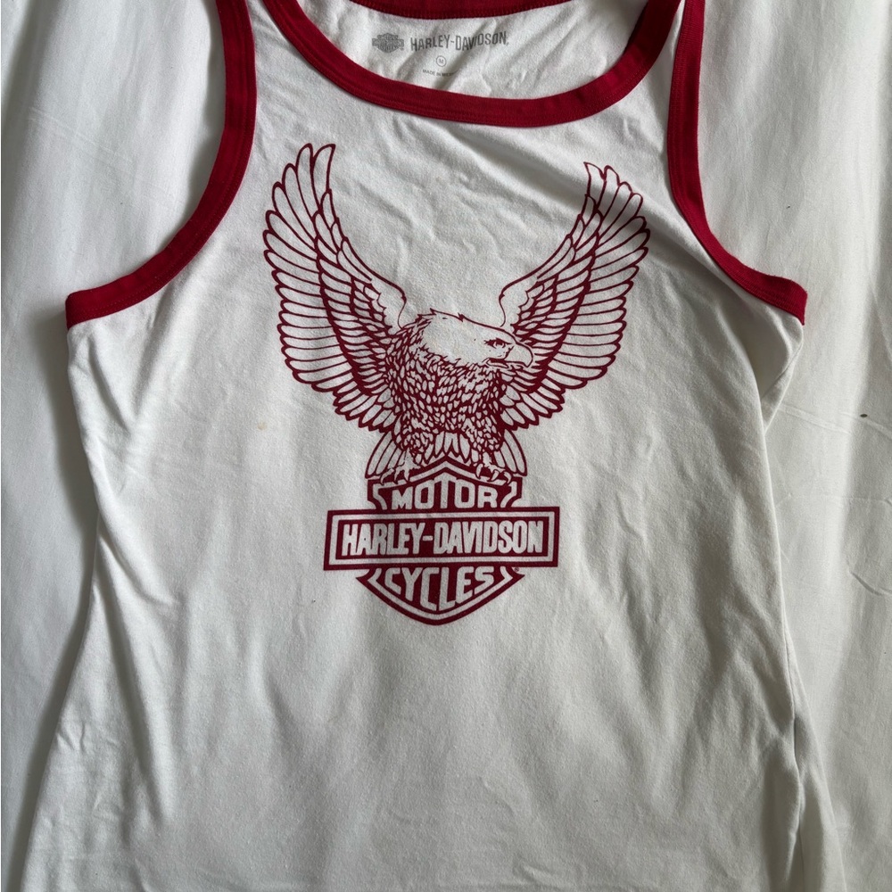 Harley-Davidson Red and White Graphic Tank
